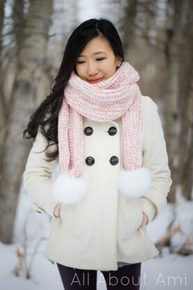 Snow Puff Ribbed Beanie & Scarf