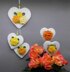 Heart hanging decoration & flower pot stick - easy from scraps of yarn