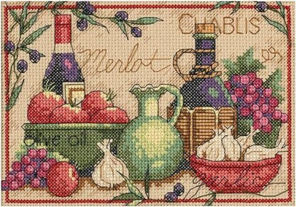 Dimensions Mini Counted Cross Stitch Kit: Mediterranean Flavors - 5.63 x 7.56 in