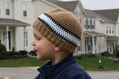Crocheted Beanie with Ribbed Edge