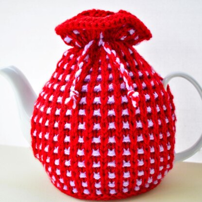 Basket Ribbed 4 Cup Teapot Cosy Knitting Pattern