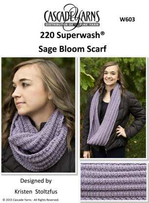 Sage Bloom Cowl in Cascade 220 Superwash - W603 - Downloadable PDF