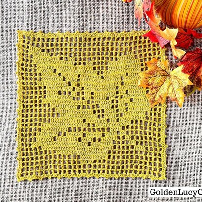 Maple Leaf Square Doily