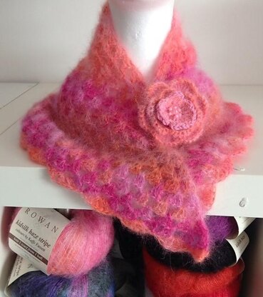 Granny Shawl & Flower Corsage