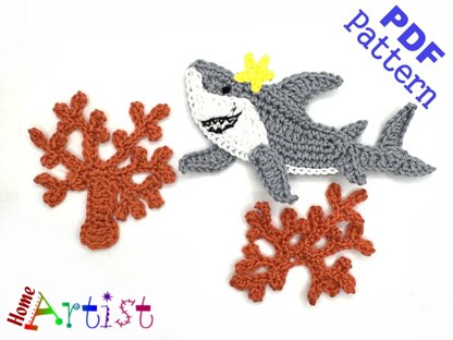 Shark + Plants Applique