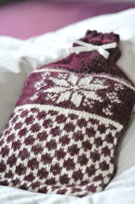 Fair Isle hot water bottle cozy