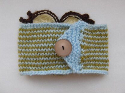 Owl mug cozy (knitted version)