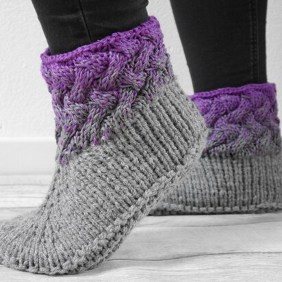 Knitting Pattern - Slippers "Braidies" - Size 33-48 (US 2-14) No.180E