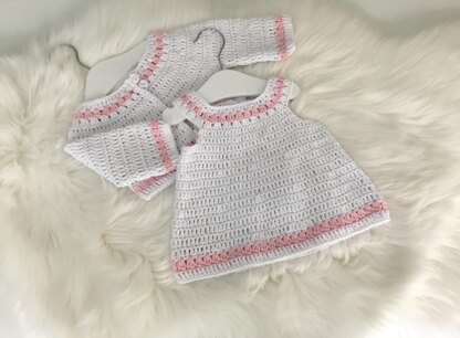 Baby Dress & Cardigan Set N 400