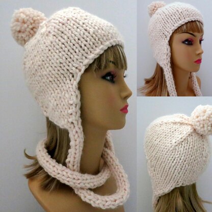 Snowball Hat with Plump Ties