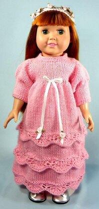 Renaissance Princess Dress,  Knitting Patterns fit American Girl and other 18-Inch Dolls