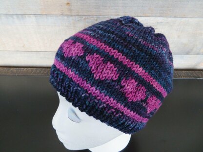 Valentine Hearts Ponytail Hat