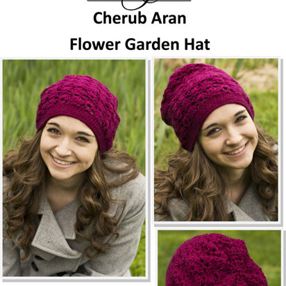 Flower Garden Hat in Cascade Cherub Aran - A211