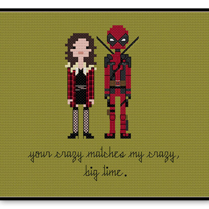 Deadpool and Vanessa In Love - PDF Cross Stitch Pattern