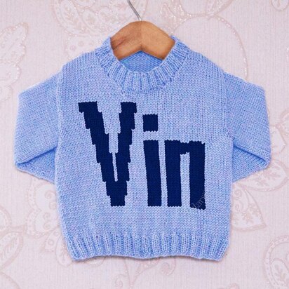 Intarsia - Vin Moniker Chart - Childrens Sweater