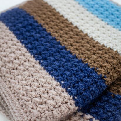 Farmhouse Even Moss Stitch Crochet Blanket