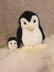 Crochet mummy and baby penguin with egg