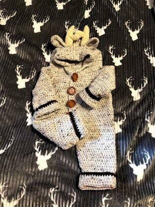 Crochet Baby Deer Snowsuit