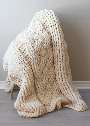 Chunky Double Cable Crochet Blanket / Rug