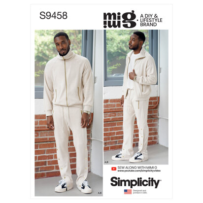 Simplicity Men's Knit Jacket and Pants S9458 - Paper Pattern, Size XS-S-M-L-XL