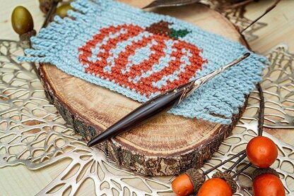 Pumpkin Mug Rug Crochet Coaster