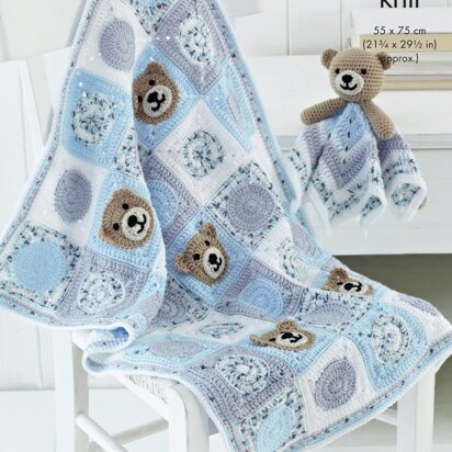 Baby Blankets & Comforter Toys in King Cole Cherished & Cherish Dash DK - 5503 - Downloadable PDF