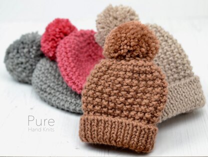 Zeke CHUNKY Simple Texture Bobble Hat