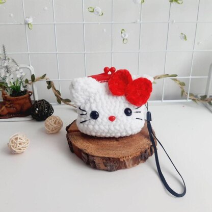 Coin Purse With Keychain Cat Hello kitty Stitch Bee