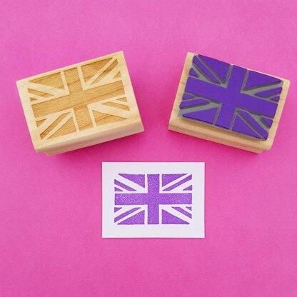 Skull and Cross Buns Union Jack Heart Rubber Stamp