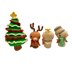 Christmas Characters Set 2 - Snowman, Reindeer, Angel and Tree - Worked Flat