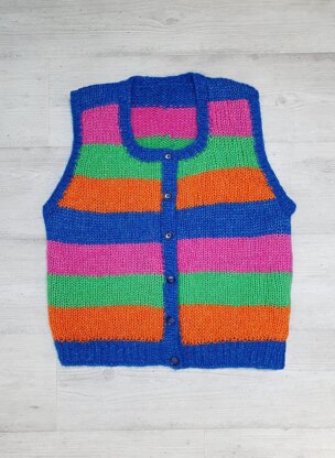 Bright Stripe Knit Waistcoat