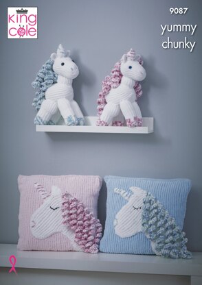 Unicorn & Cushion in King Cole Yummy - 9087 - Downloadable PDF