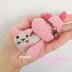 Heart cat keychain crochet pattern