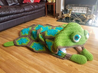 2in1 Sea Turtle Tortoise Hooded Blanket Crochet Pattern