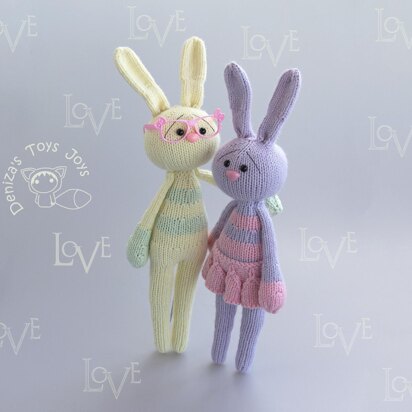 Couple of Bunnies. Stripy series Toys.