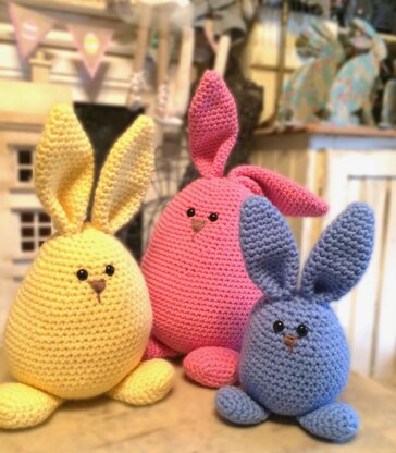 Crochet bunny family. Amigurumi toy. My first bunny. Nursery decor. Easter decoration
