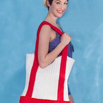 Nautical Tote Bag in Caron One Pound - Downloadable PDF