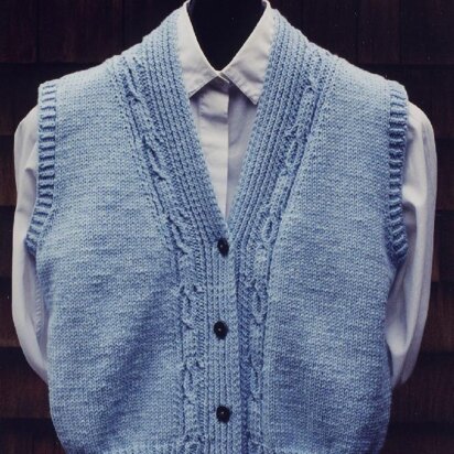 Mari Sweaters MS 131 Cabled V Neck Vest