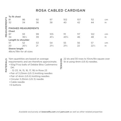 Debbie Bliss Rosa Cabled Cardigan PDF
