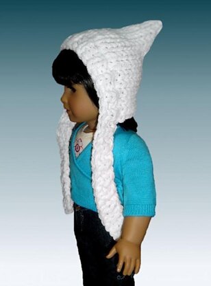 Girls and dolls hat scarf combo. Pixie style. Fits American girl and girls 4-10. 406
