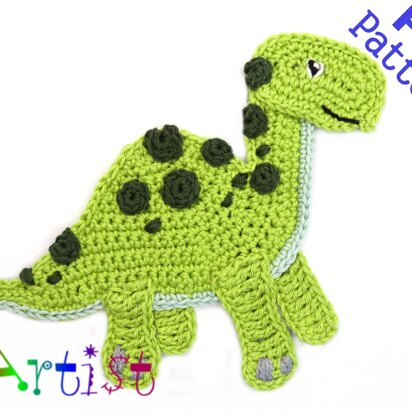 Dinosaur crochet applique pattern