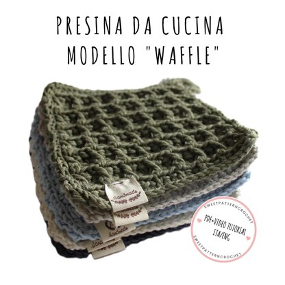 Presina da cucina modello waffle uncinetto