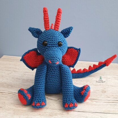 Denzel the Dragon - UK Terminology - Amigurumi