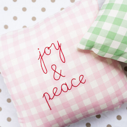 Cotton Clara Joy & Peace Christmas Cushion Printed Embroidery Kit - 47cm x 47cm