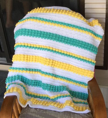 Bobbles and Stripes Baby Blanket