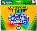 Crayola Ultra-Clean Color Max Broad Line Washable Markers - Assorted Colors 12/Pkg