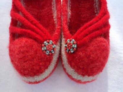 I-Cord Slippers Felted Knit for Women
