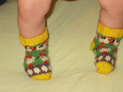 Tiny Rooster and hen (baby socks)