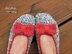 Crochet Slippers with Red Bow