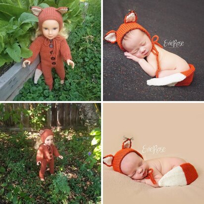 Fox Bonnet & Tail - knitting pattern